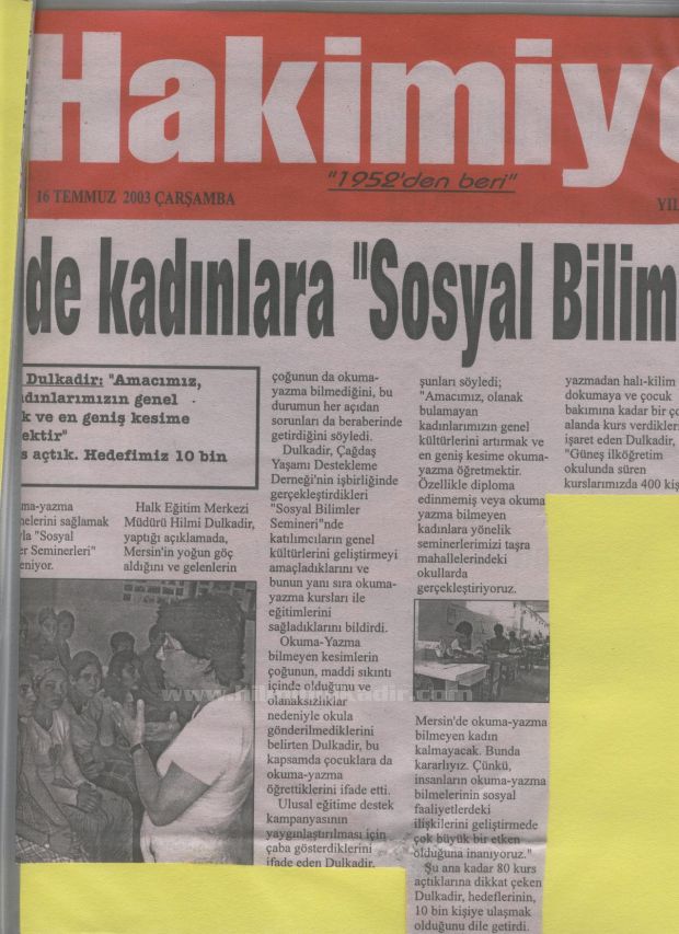 2003 Hem çalışmaları